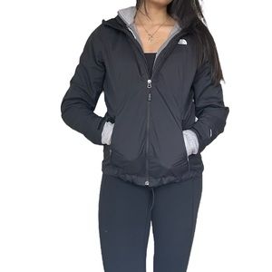 The North Face 100% polyester lined black exterior gray interior Small Petite